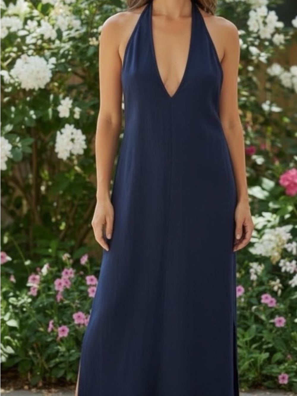 Antonio Melani Sondra Halter Linen Maxi Dress